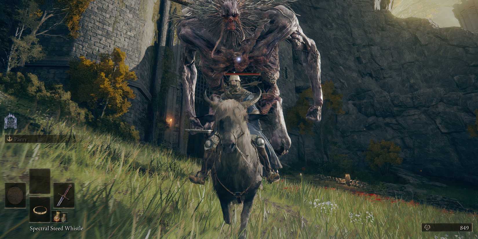 Riding away from a boss in Elden Ring