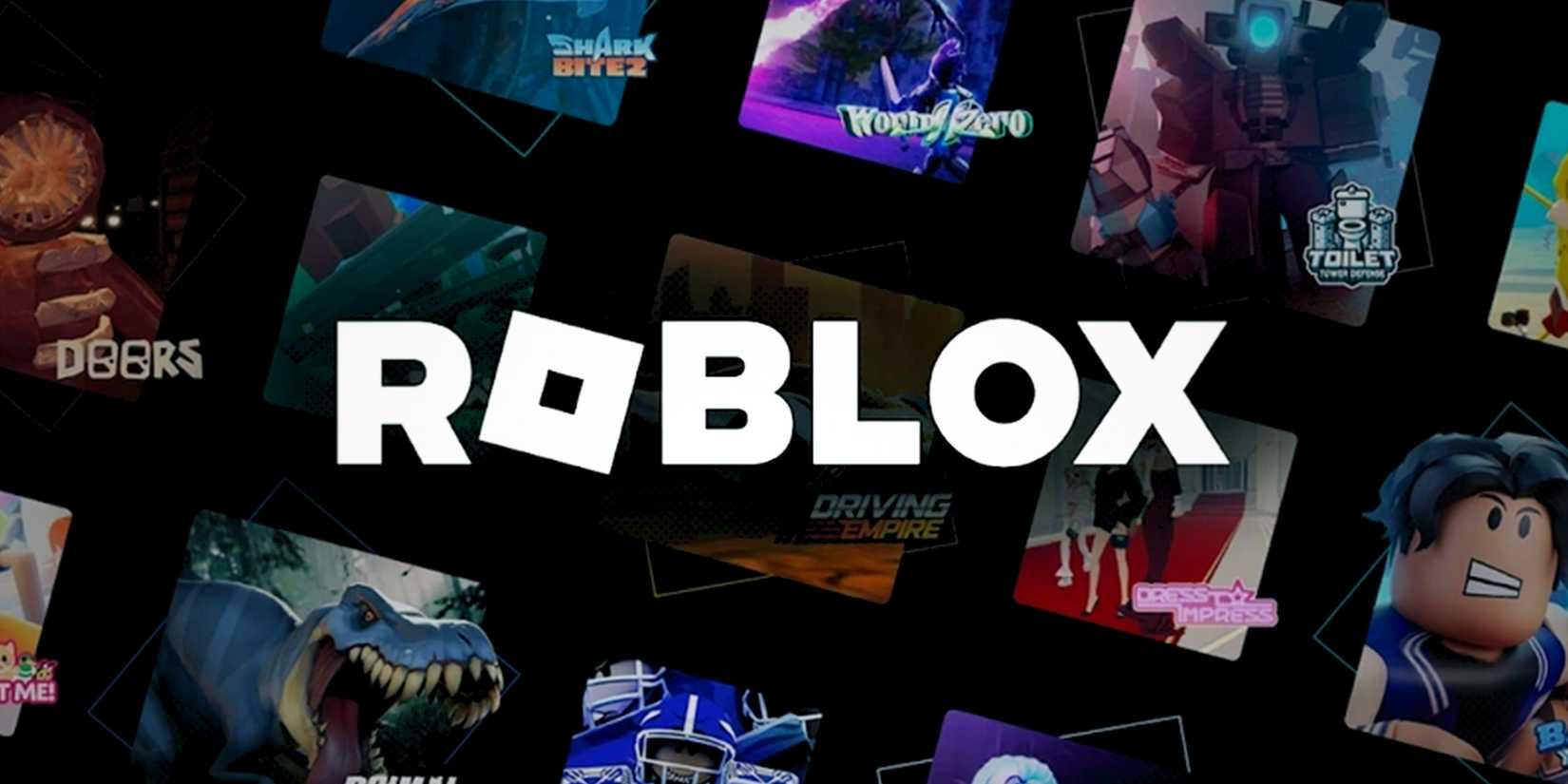 Roblox logo in front of game icons 2x1 crop