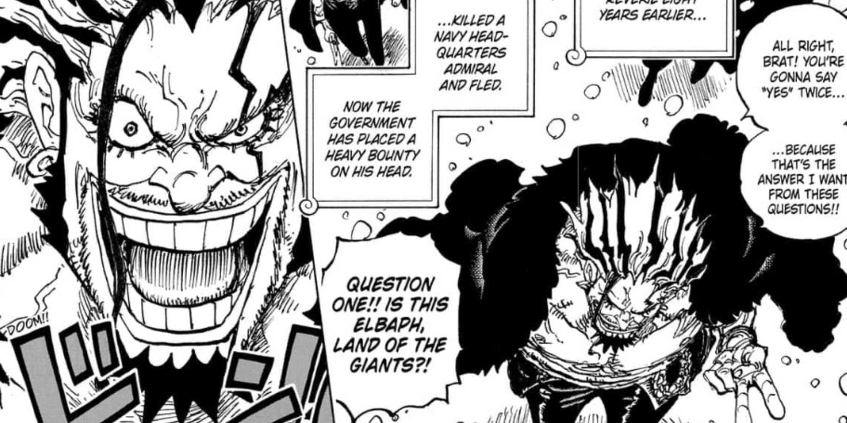 Rocks and his crew land on Elbaf - One Piece