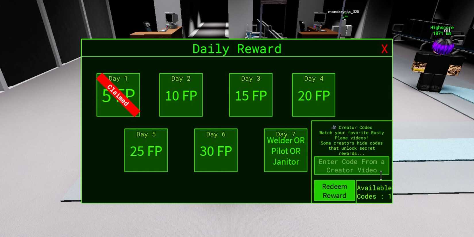 Roblox Rusty Plane Codes