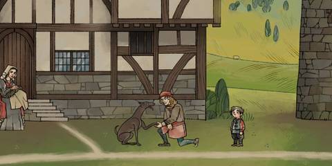 Saying hi to a dog - Pentiment