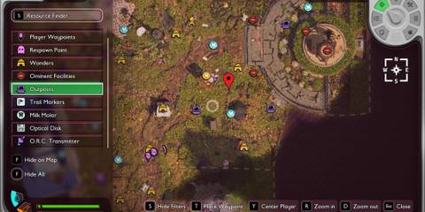 scarlet aegis location in grounded 2 marked on map