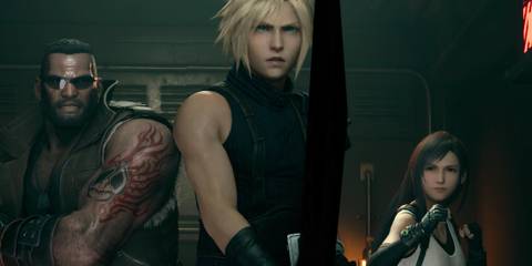Cloud, Barret and Tifa getting ready for a fight