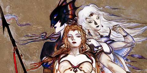 Amano illustration of Cecil, Kain and Rosa