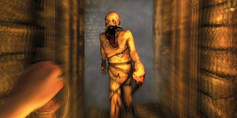 Amnesia monster walking through a door