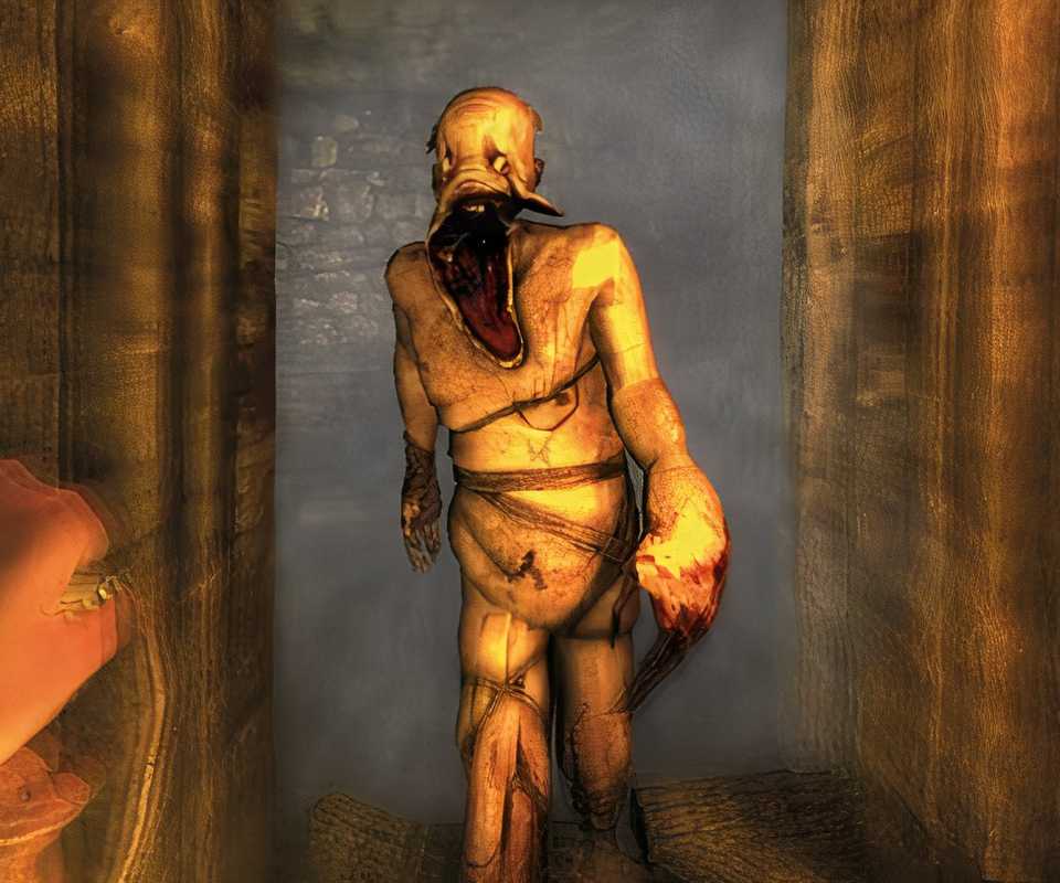 Amnesia monster walking through a door