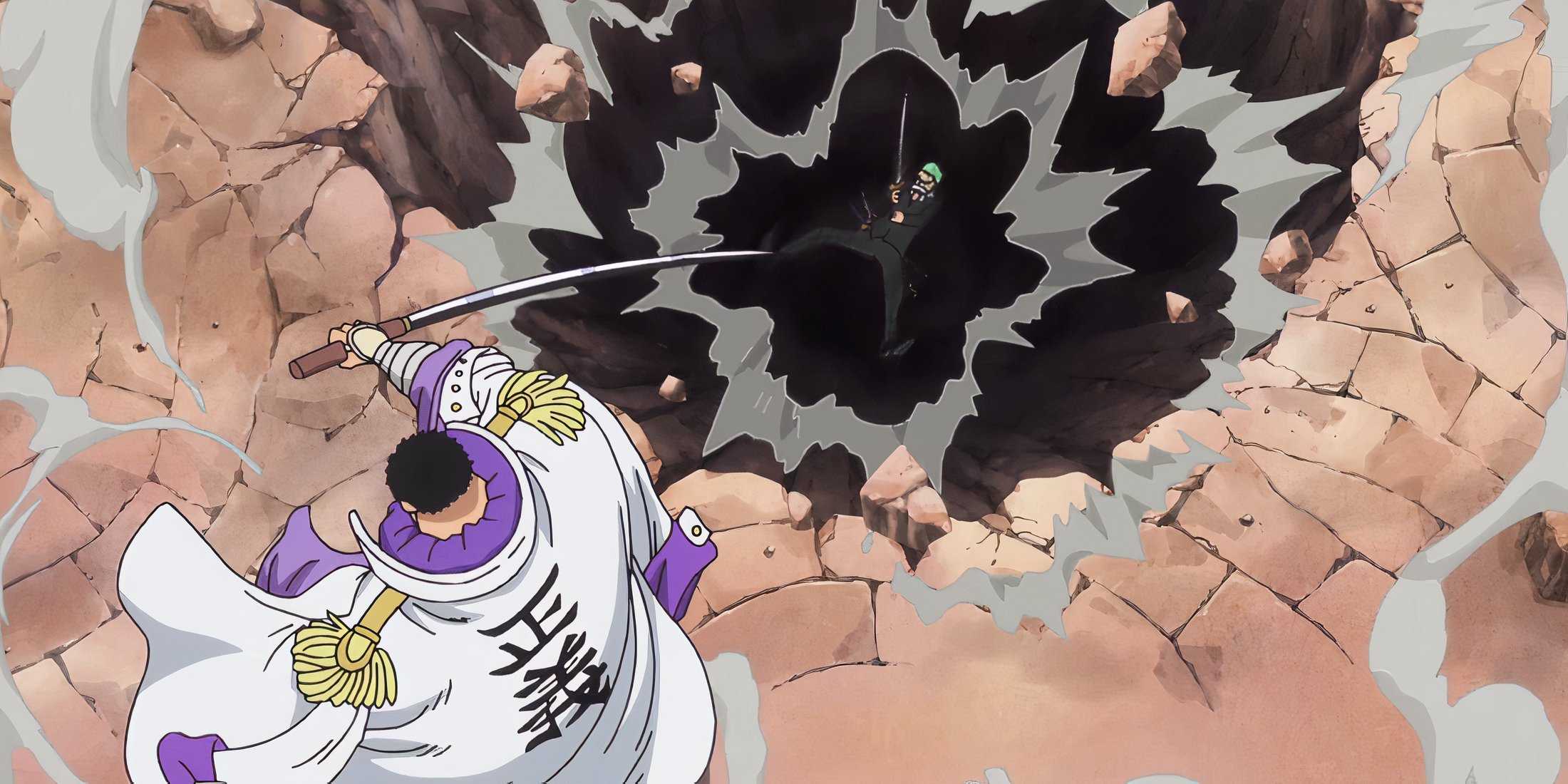 Fujitora using Gravity on Zoro