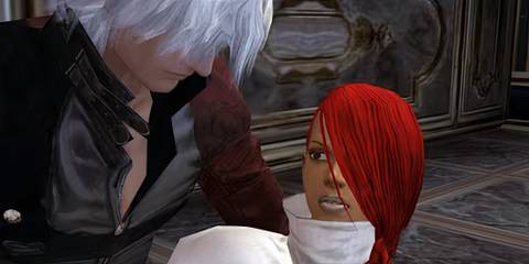 Dante holding red haired woman