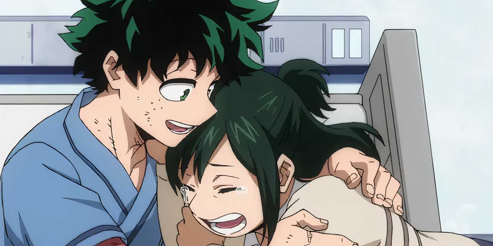 Deku comforts his mother