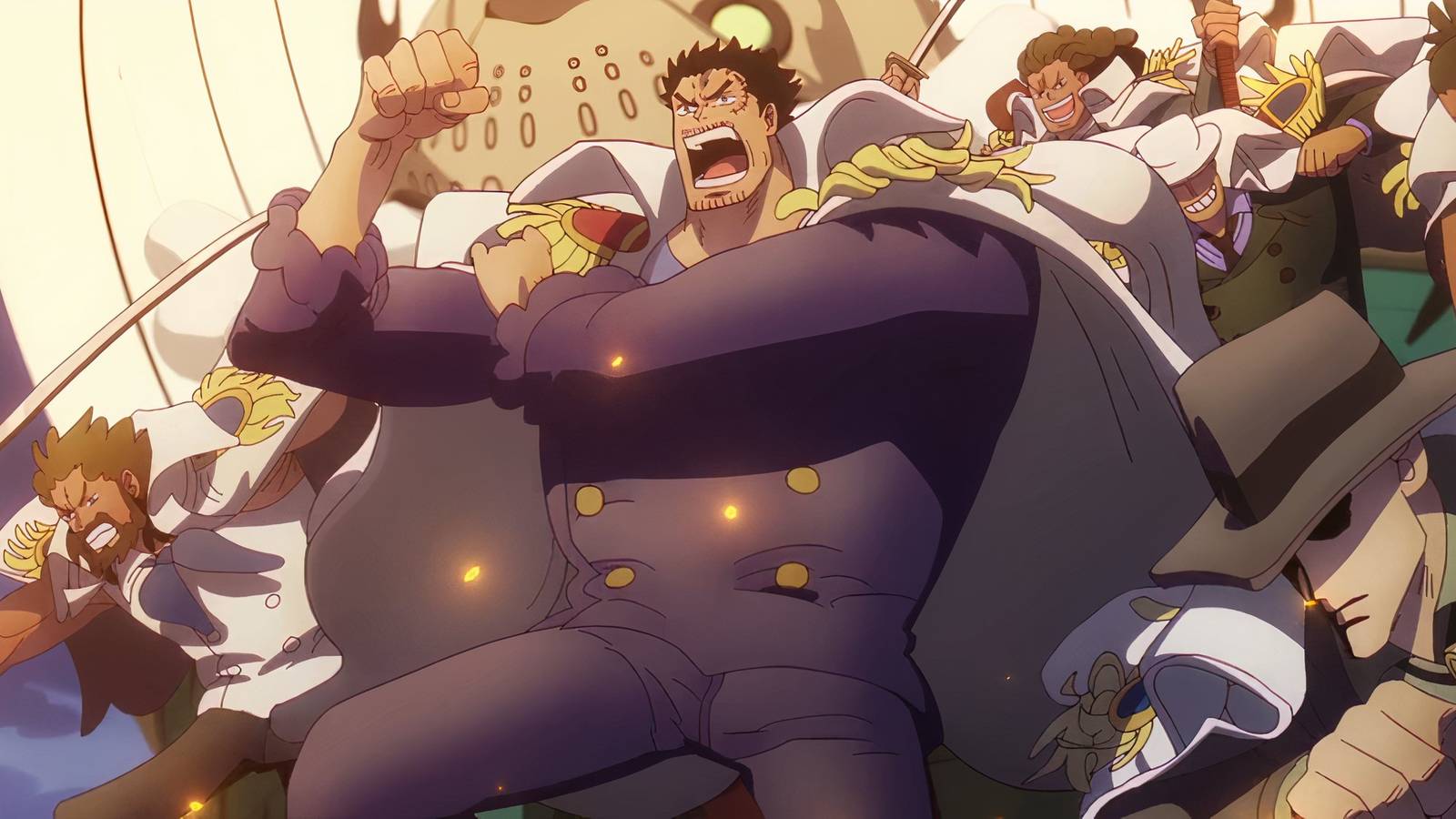 Garp fighting in a flashback