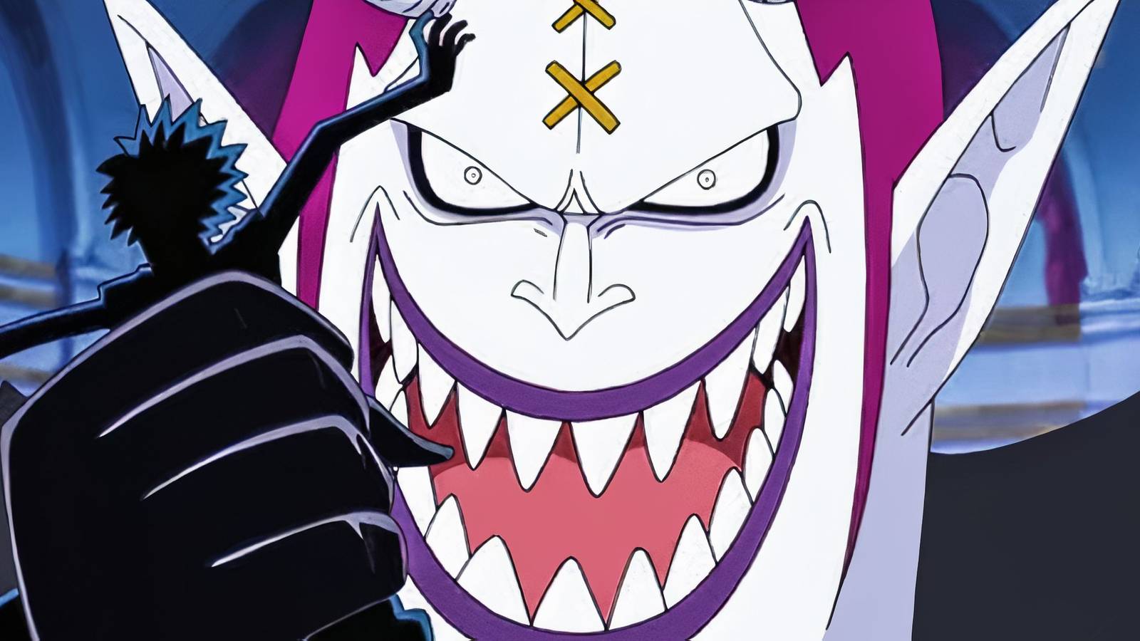 Moria holding Luffy's shadow