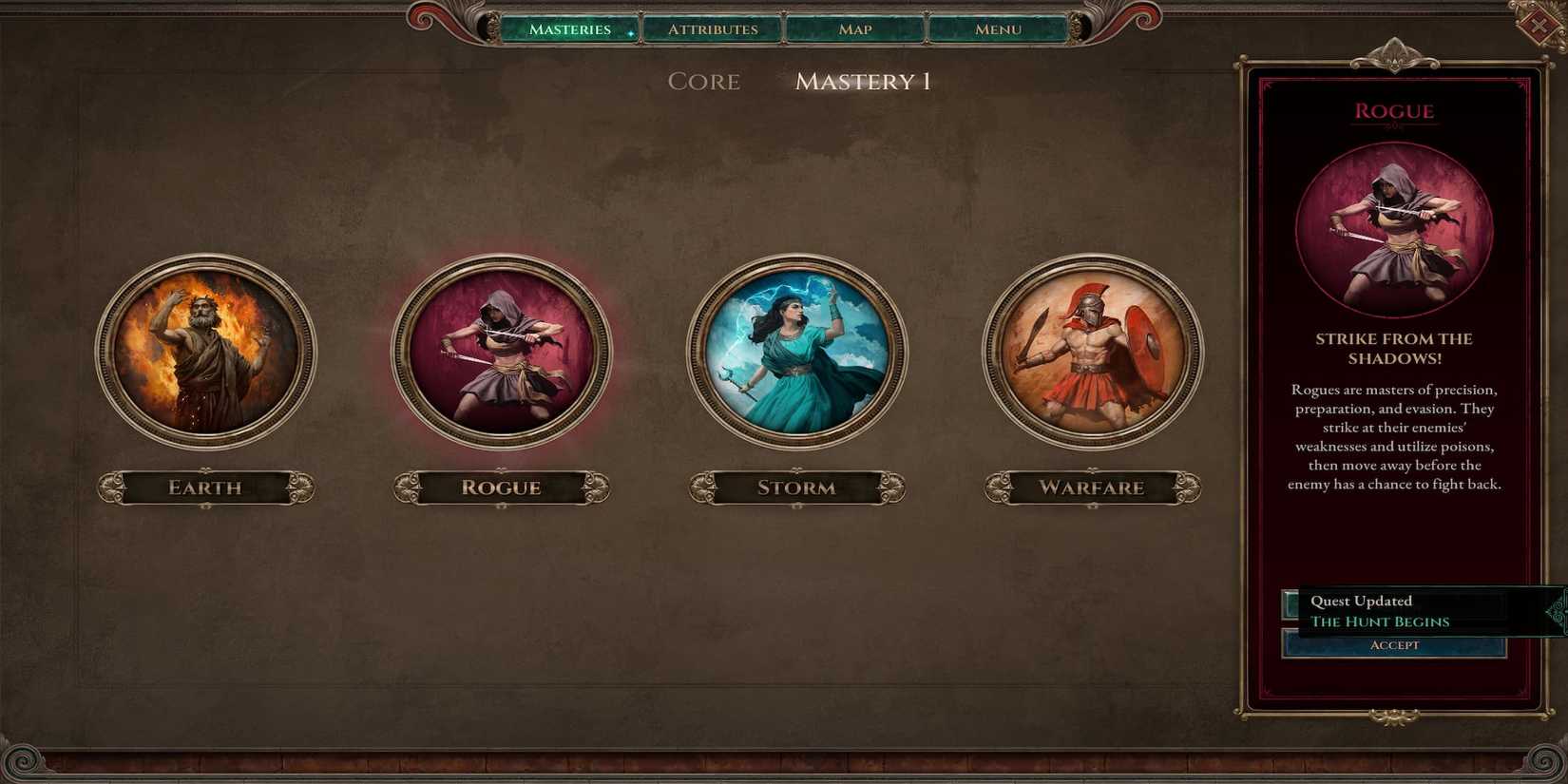 The Four Available Masteries in the Game