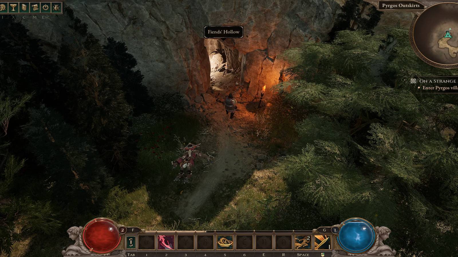 The Player Standing Outside of Fiend's Hollow 