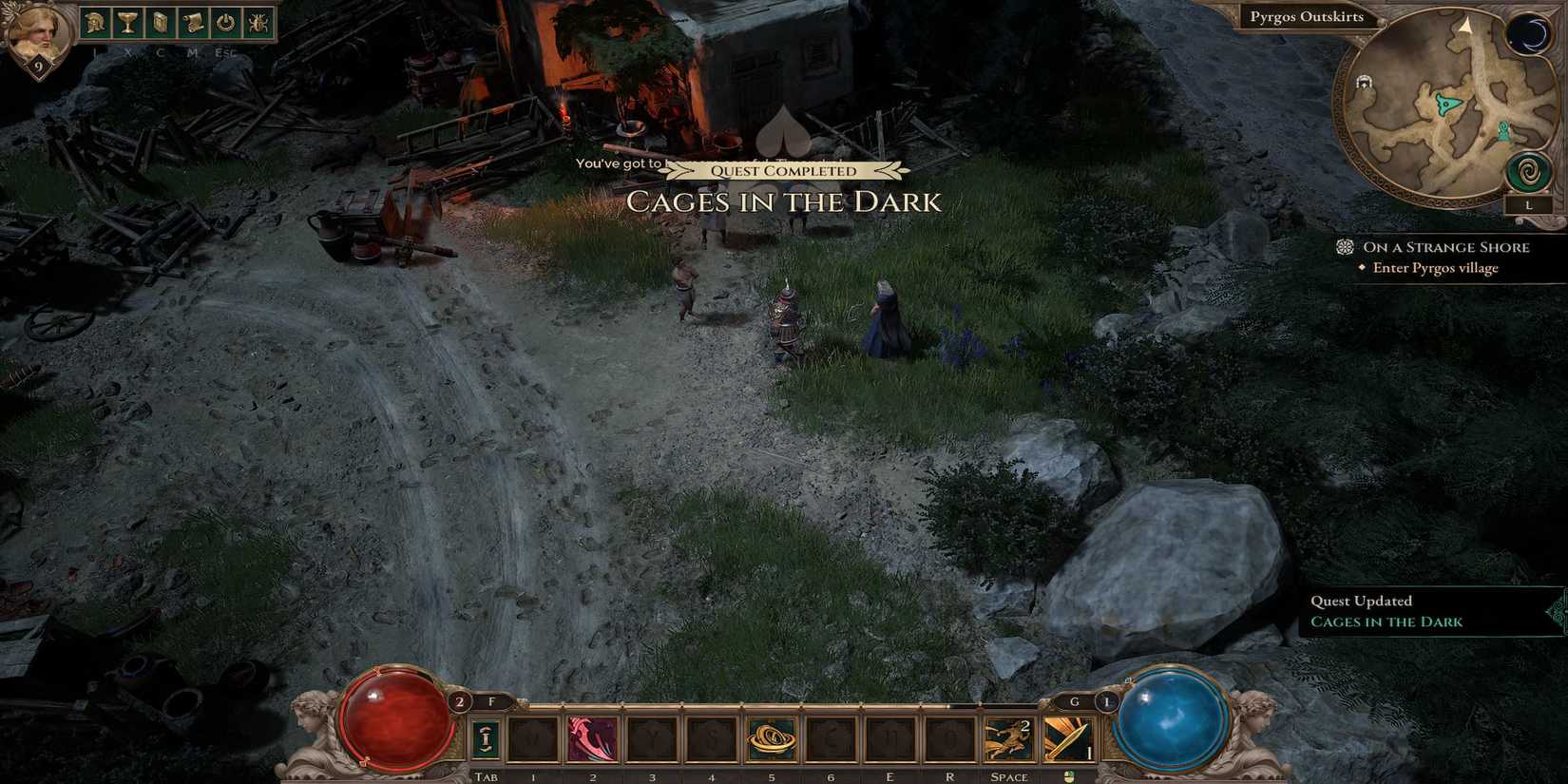 The Player Completing Cages in the Dark 