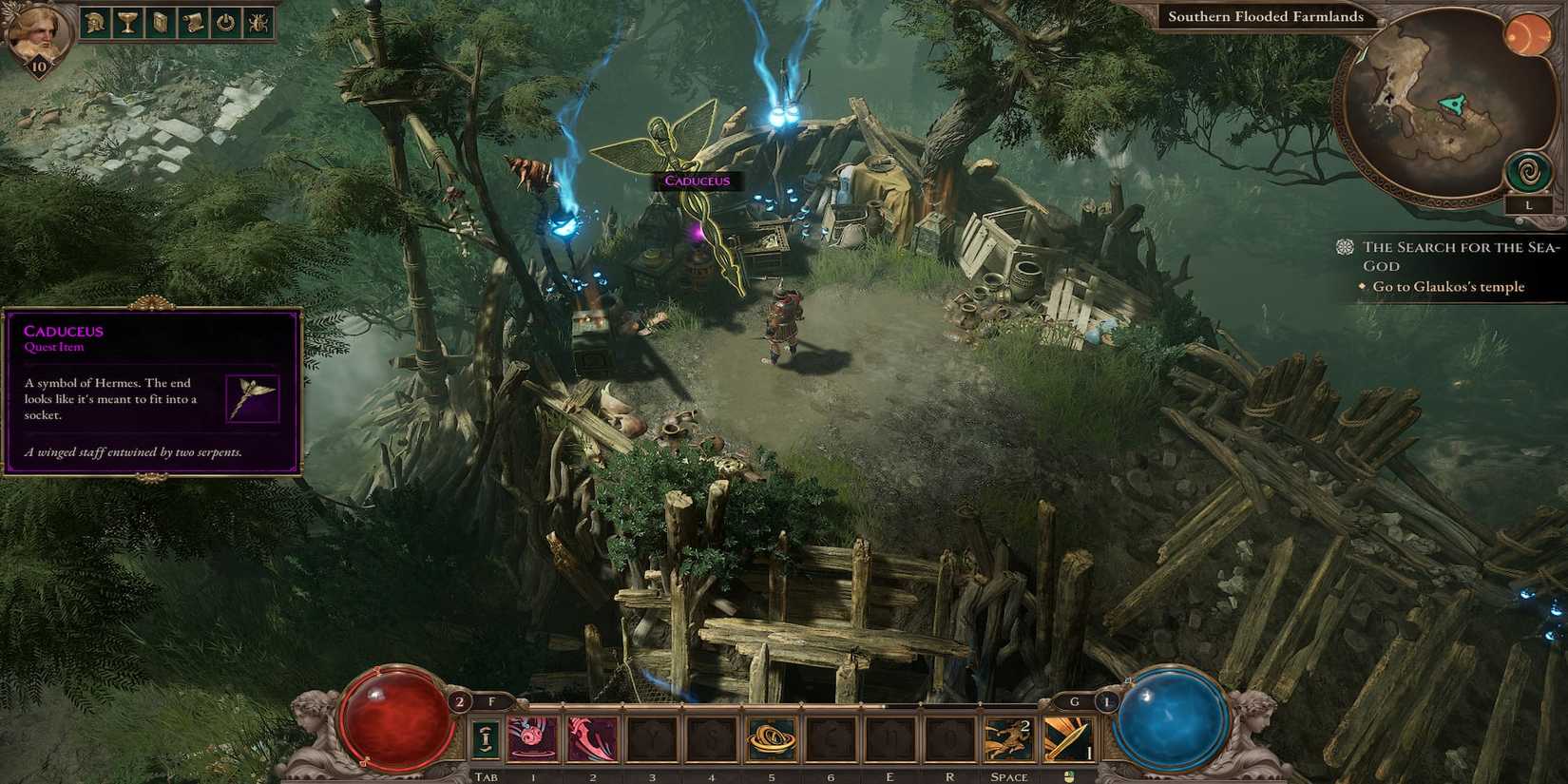 The Player Picking up the Caduceus