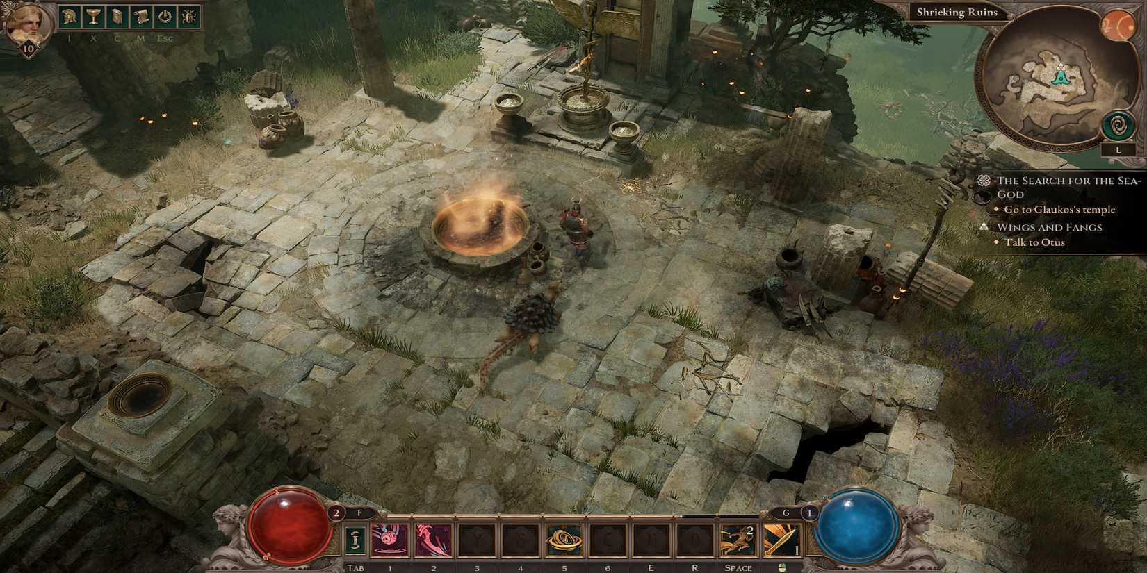 The Player Luring a Turtle to the Shrine 