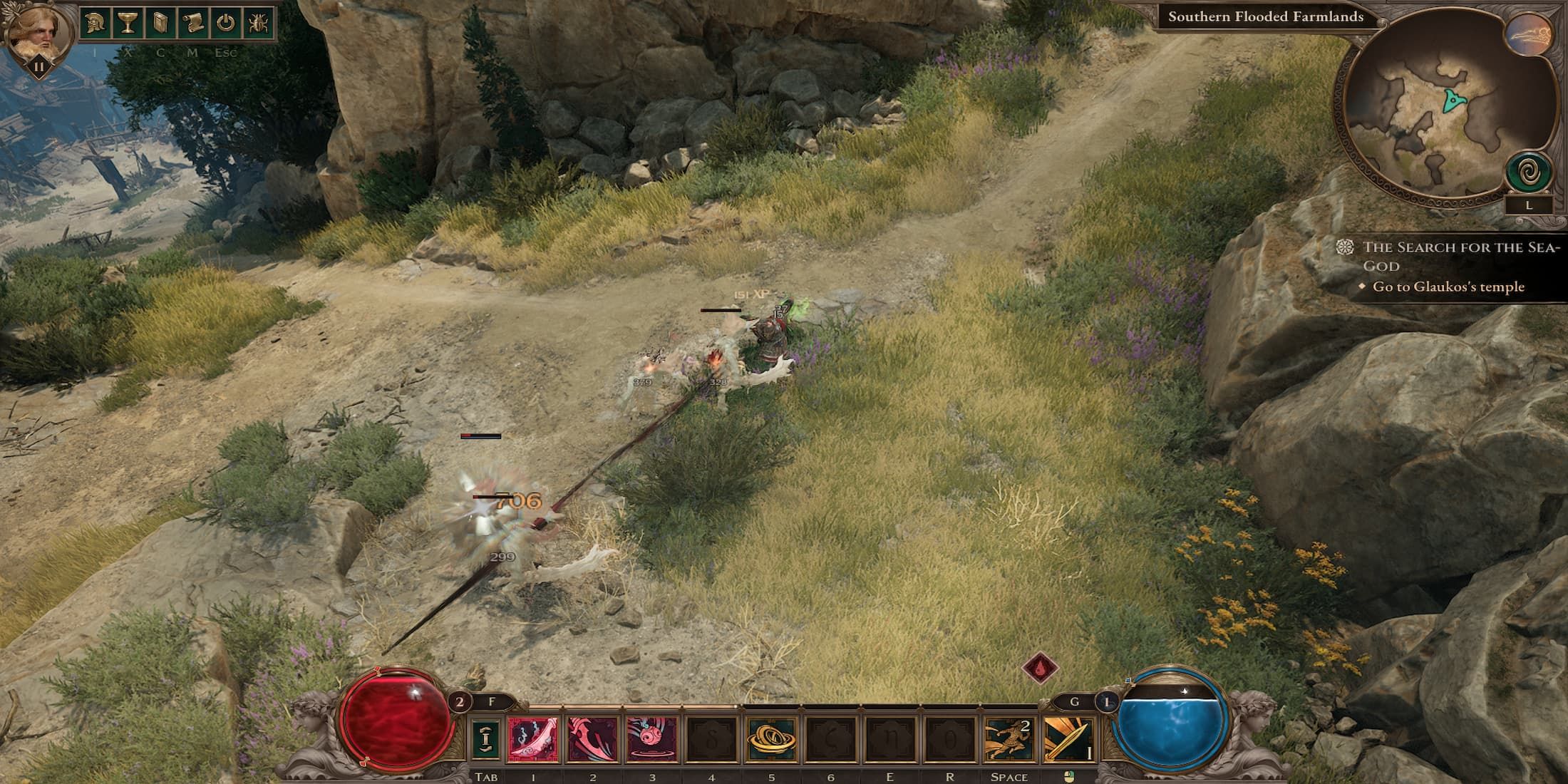 Player using a dagger throwing ability 