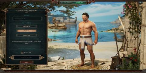 The Normal Difficulty Option in the Character Creation Screen 
