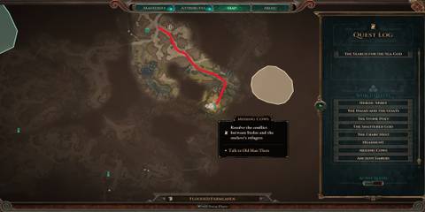 The Path To old Man Thon on the Map 