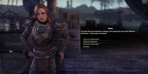 The Player Talking to Ilfete in Western Skyrim 