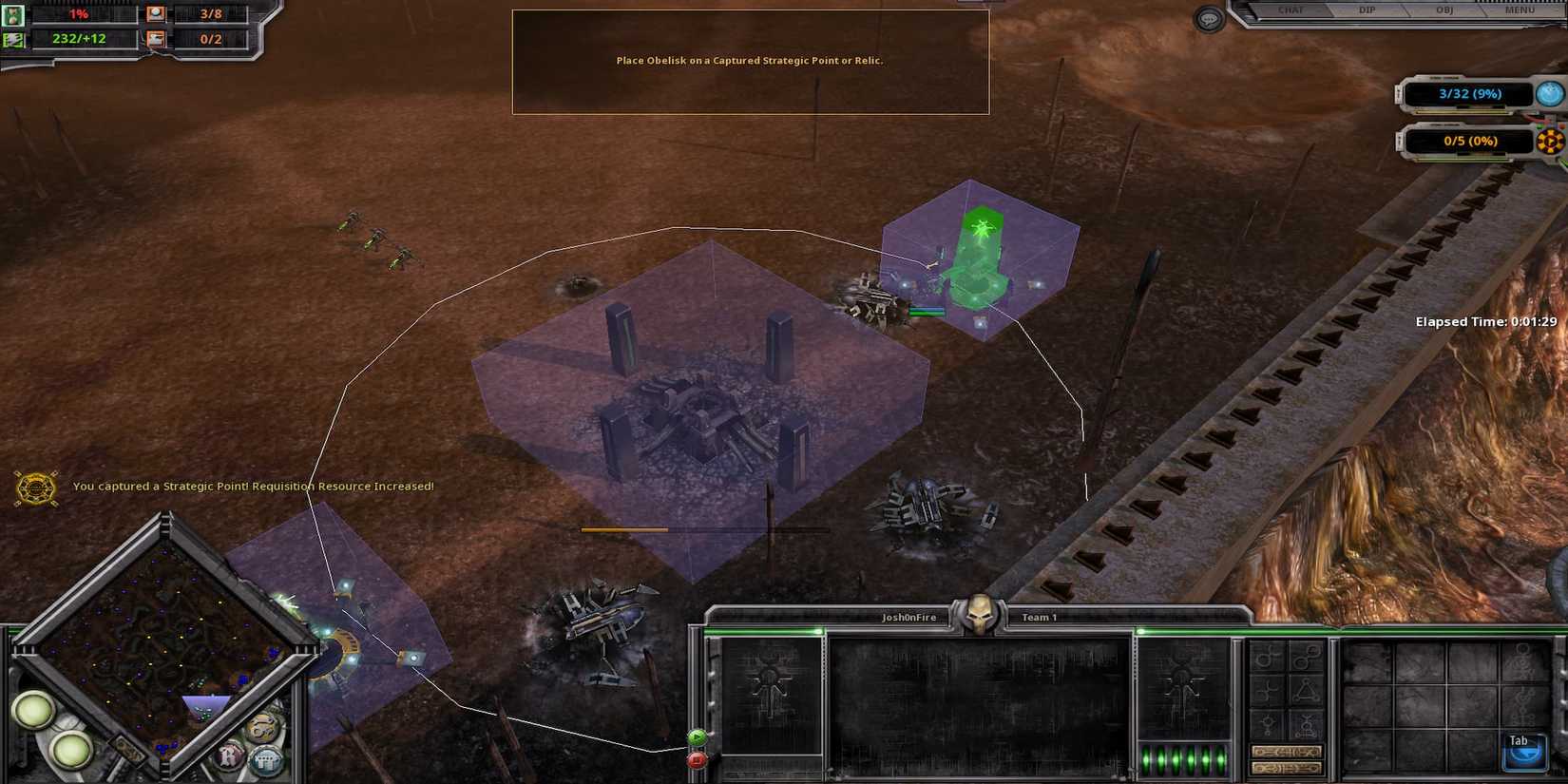 The Player Building an Obelisk on a Strategic Point