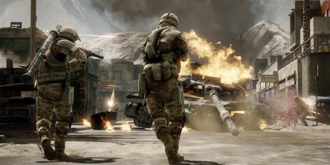 Shooting a tank in Battlefield Bad Company 2