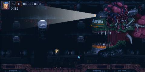 Shooting at a boss in Iron Meat