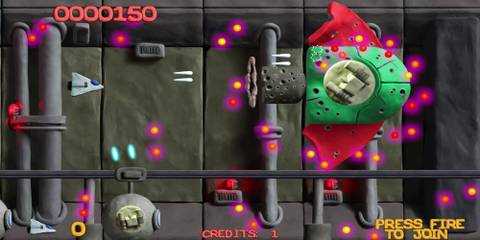 Shooting at a green rocketship in Platypus