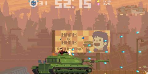 Shooting enemies as Jean in Super Time Force