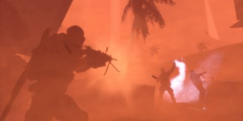 Shooting enemies in a storm in Spec Ops The Line