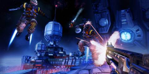 Shooting enemies in Borderlands The Pre-Sequel