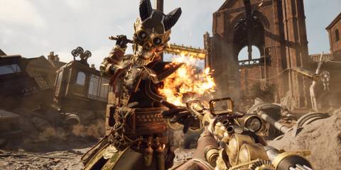 Shooting enemies in Clockwork Revolution