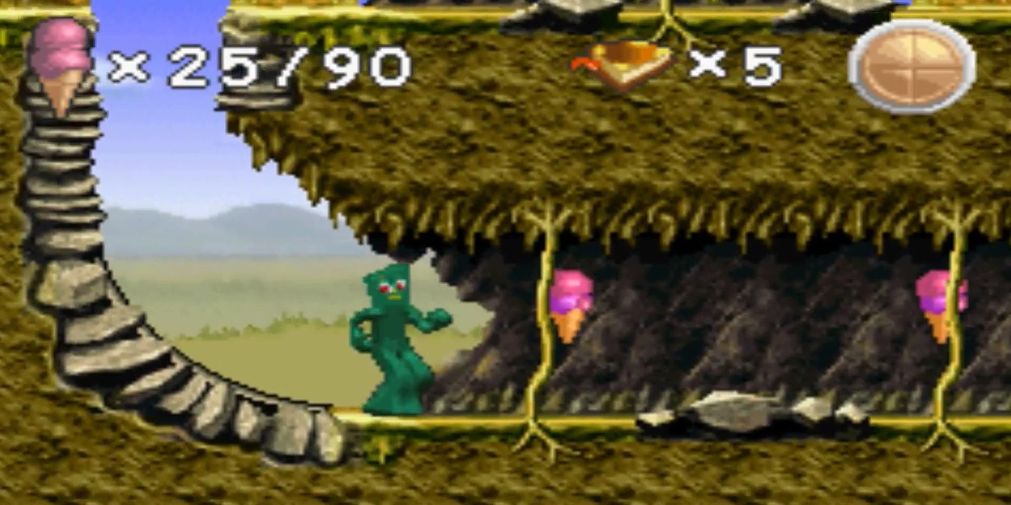 Shooting lasers at a green rocket in Platypus