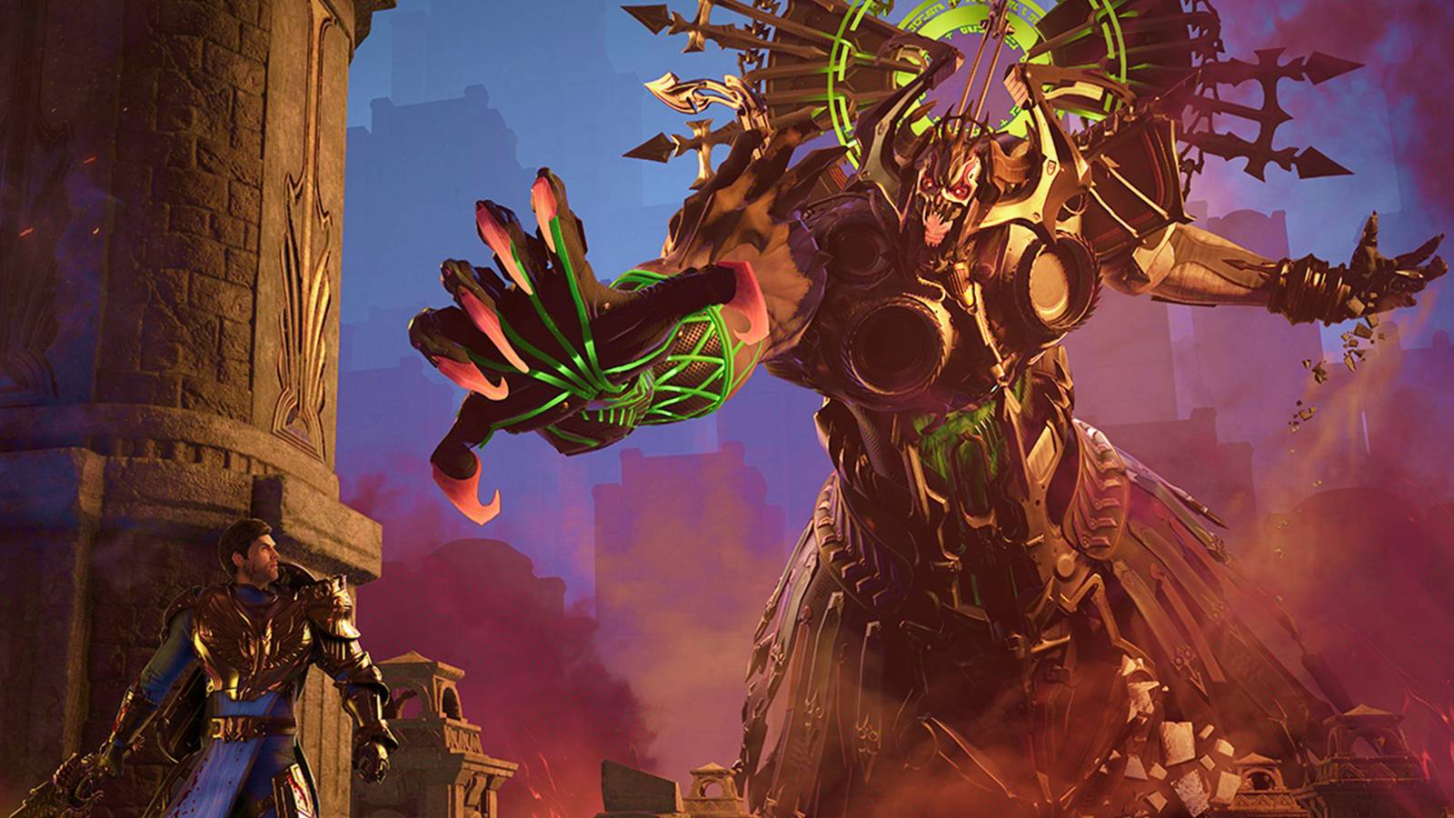 Skyforge concept art big enemy boss fight swordsman 2x1 crop