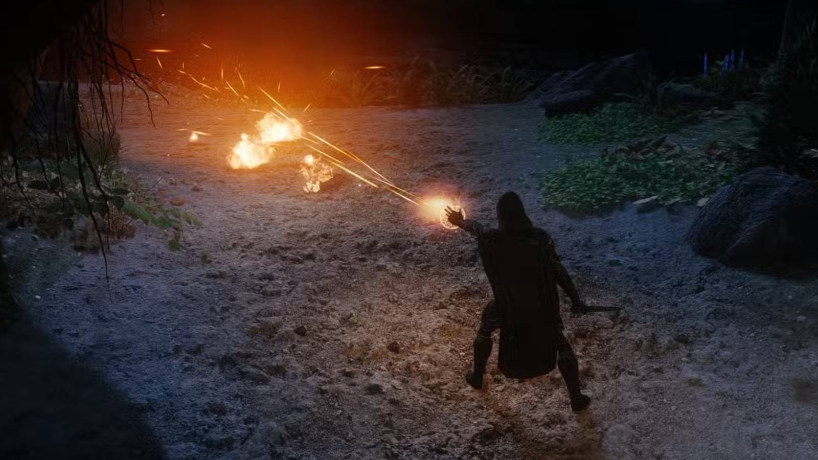 Skyrim modded mage gameplay casting fire spell-1