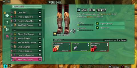 Snail Shell Greaves in Grounded 2