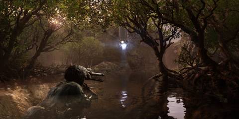 Snake hiding in a river - Metal Gear Solid Delta Snake Eater