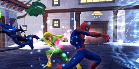 Spider-Man and Iron Fist fighting some enemies together - Spider-Man Friend or Foe