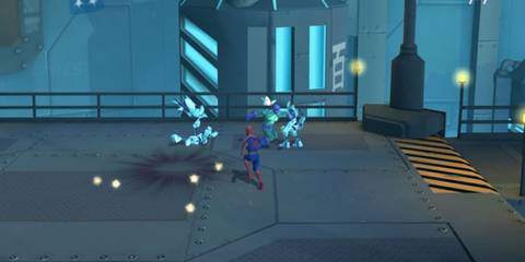 Spider-Man and Prowler fighting some enemies together - Spider-Man Friend or Foe