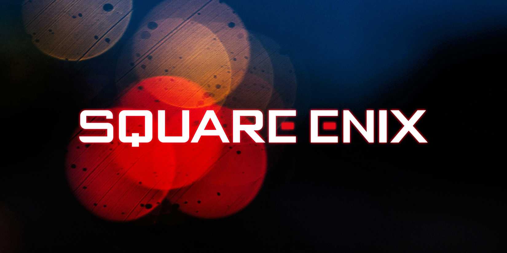 Square Enix glowing logo over bokeh background