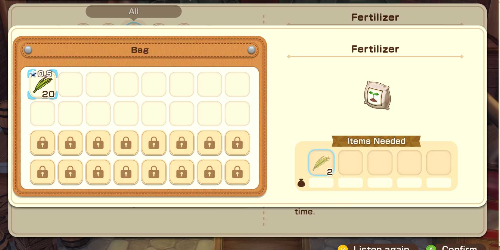 Story of Seasons Increase Crop Quality Seed Quality Fertilizer Windmill