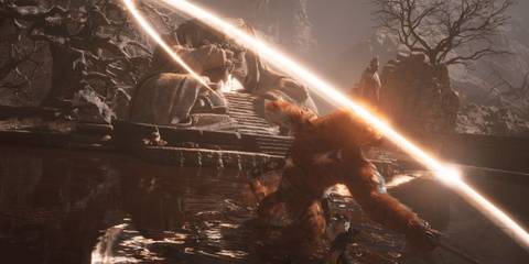 The Destined One fighting the Tiger boss - Black Myth Wukong