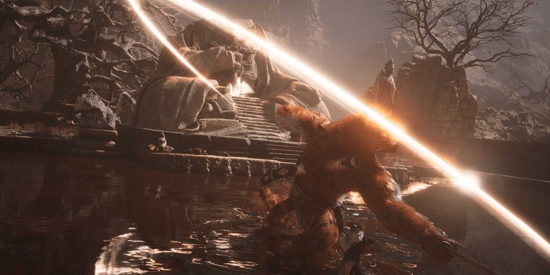 The Destined One fighting the Tiger boss - Black Myth Wukong
