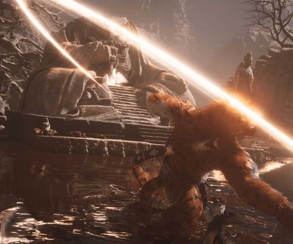 The Destined One fighting the Tiger boss - Black Myth Wukong