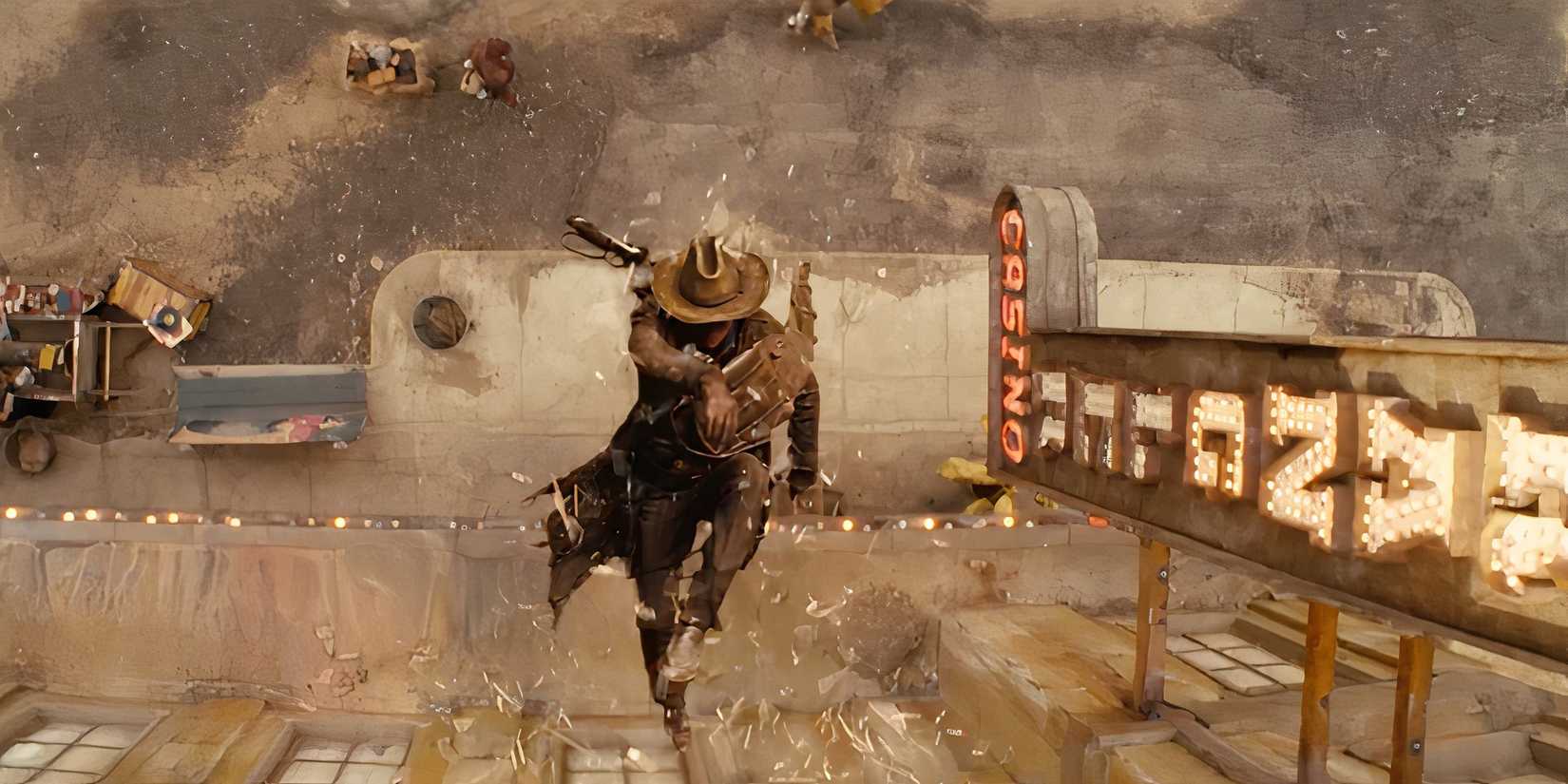 The ghoul diving out of a window in Fallout Season 2