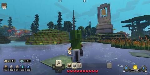 The playable character exploring the map - Minecraft Legends