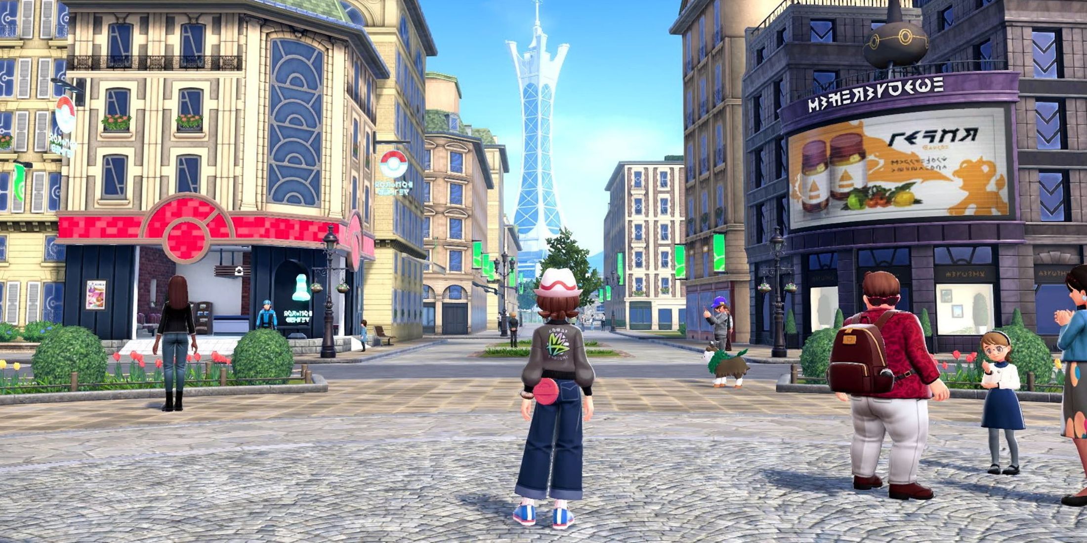 The player's character sets foot in Lumiose City - Pokemon Legends Z-A