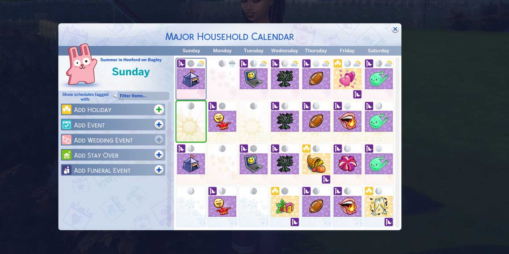 The Sims 4 Edit the Calendar