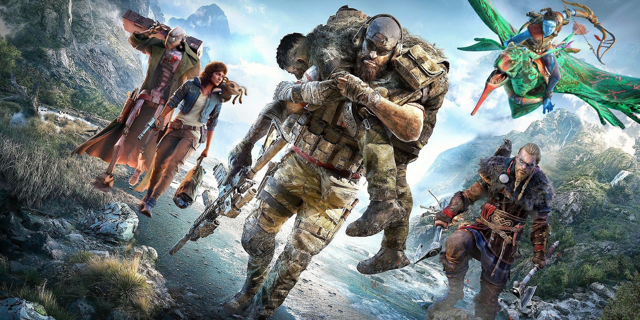 Ubisoft Games Star Wars Outlaws, Ghost Recon Breakpoint, Avatar Frontiers of Pandora, and Assassin's Creed Valhallae