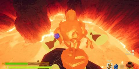 throwing the golden idol into lava